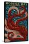 Bodega Bay, California - Octopus Mosaic-Lantern Press-Stretched Canvas