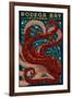 Bodega Bay, California - Octopus Mosaic-Lantern Press-Framed Art Print