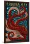 Bodega Bay, California - Octopus Mosaic-Lantern Press-Framed Art Print