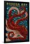 Bodega Bay, California - Octopus Mosaic-Lantern Press-Framed Art Print