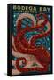 Bodega Bay, California - Octopus Mosaic-Lantern Press-Framed Stretched Canvas