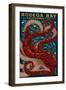 Bodega Bay, California - Octopus Mosaic-Lantern Press-Framed Art Print