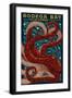 Bodega Bay, California - Octopus Mosaic-Lantern Press-Framed Art Print