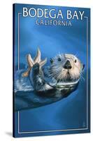 Bodega Bay, California - Sea Otter-Lantern Press-Stretched Canvas