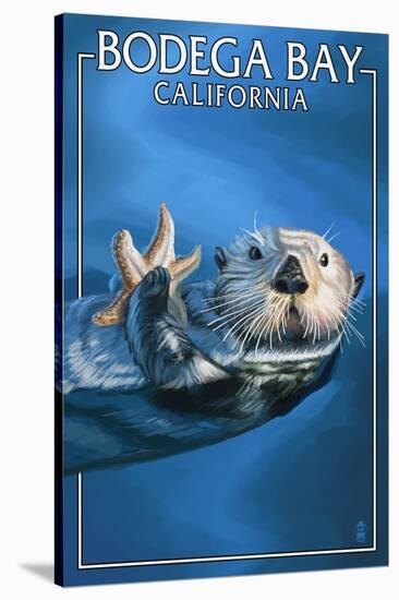 Bodega Bay, California - Sea Otter-Lantern Press-Stretched Canvas