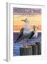 Bodega Bay, California - Seagull-Lantern Press-Framed Art Print