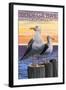 Bodega Bay, California - Seagull-Lantern Press-Framed Art Print