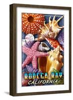 Bodega Bay, California - Shell Montage-Lantern Press-Framed Art Print