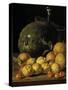 Bodegón con limas, naranjas, acerolas y sandía-Luis Egidio Meléndez-Stretched Canvas