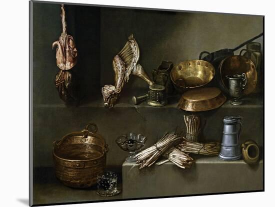 Bodegón Con Recipientes De Cocina Y Espárragos, Ca. 1652-Ignacio Arias-Mounted Giclee Print