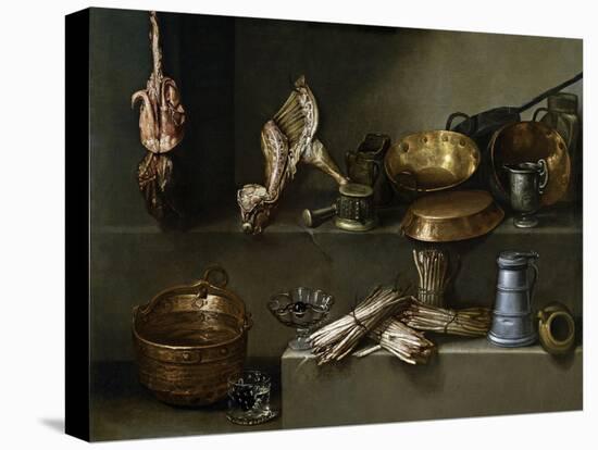 Bodegón Con Recipientes De Cocina Y Espárragos, Ca. 1652-Ignacio Arias-Stretched Canvas