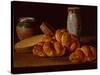 Bodegon with Bread, two Sweet Boxes, a Honey Pot and a Ceramic Jar-Luis Menendez or Melendez-Stretched Canvas