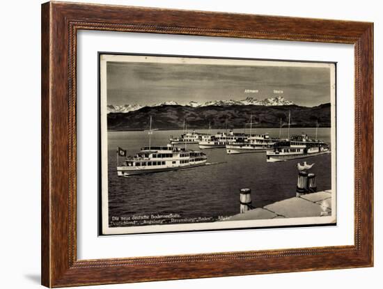 Bodensee, Dampfer, Deutschland, Augsburg, Allgäu-null-Framed Giclee Print