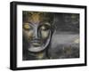 Bodhisattva Buddha - Digital Art Collage Combined with Watercolor. an Unusual Painting Hand Drawn F-null-Framed Art Print