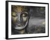 Bodhisattva Buddha - Digital Art Collage Combined with Watercolor. an Unusual Painting Hand Drawn F-null-Framed Art Print