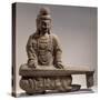 Bodhisattva Playing Zither, Stone Statue from Yungang Caves, Shanxi, China-null-Stretched Canvas