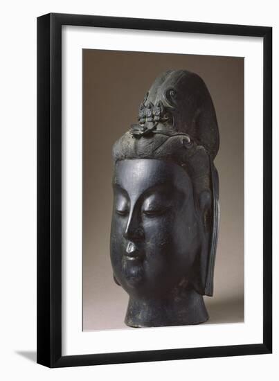 Bodhisattva's Head, Bronze Statue, China, Sui Dynasty, 6th-7th Century-null-Framed Giclee Print