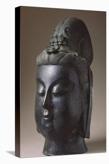 Bodhisattva's Head, Bronze Statue, China, Sui Dynasty, 6th-7th Century-null-Stretched Canvas