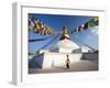 Bodhnath Stupa (Boudhanth) (Boudha) One of the Holiest Buddhist Sites in Kathmandu, UNESCO World He-Lee Frost-Framed Photographic Print