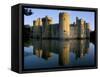 Bodiam Castle Reflected in Moat, Bodiam, East Sussex, England, United Kingdom-Ruth Tomlinson-Framed Stretched Canvas