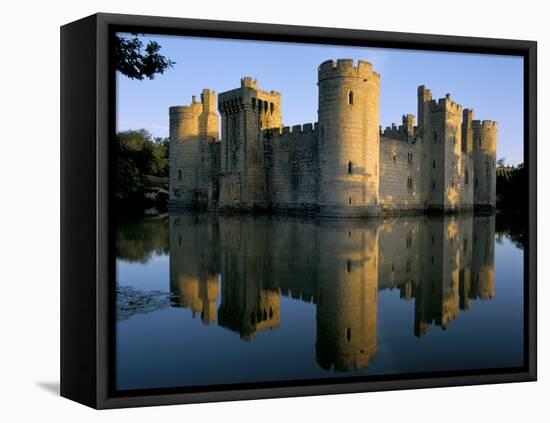 Bodiam Castle Reflected in Moat, Bodiam, East Sussex, England, United Kingdom-Ruth Tomlinson-Framed Stretched Canvas