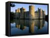 Bodiam Castle Reflected in Moat, Bodiam, East Sussex, England, United Kingdom-Ruth Tomlinson-Framed Stretched Canvas