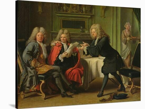 Bodin, the King's Doctor, in the Company of Dufresny and Crebillon at the House in Auteuil-Robert Tournieres-Stretched Canvas