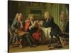 Bodin, the King's Doctor, in the Company of Dufresny and Crebillon at the House in Auteuil-Robert Tournieres-Stretched Canvas