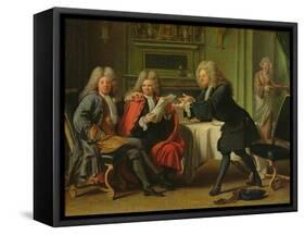 Bodin, the King's Doctor, in the Company of Dufresny and Crebillon at the House in Auteuil-Robert Tournieres-Framed Stretched Canvas