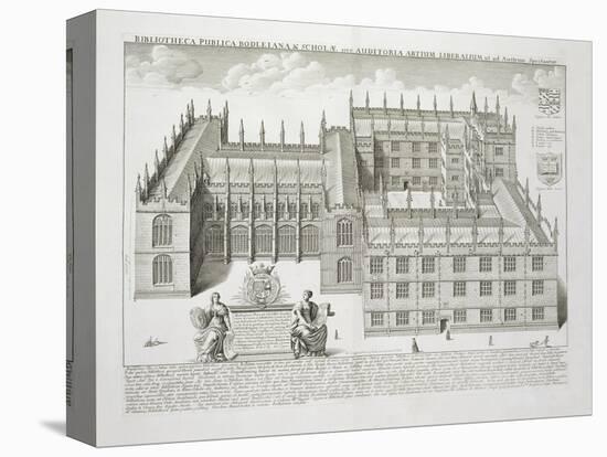 Bodleian Library, Oxford, from 'Oxonia Illustrata', Published 1675 (Engraving)-David Loggan-Stretched Canvas
