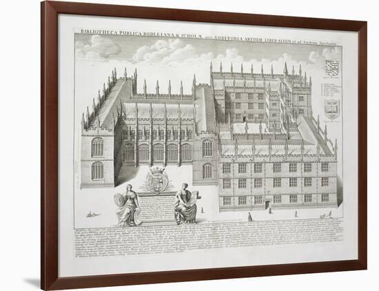 Bodleian Library, Oxford, from 'Oxonia Illustrata', Published 1675 (Engraving)-David Loggan-Framed Giclee Print