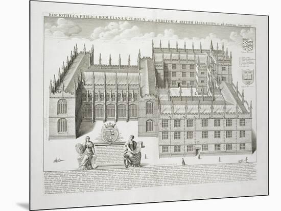 Bodleian Library, Oxford, from 'Oxonia Illustrata', Published 1675 (Engraving)-David Loggan-Mounted Giclee Print