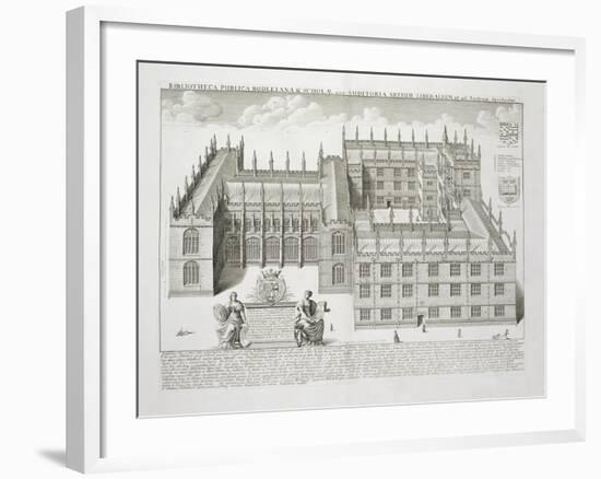 Bodleian Library, Oxford, from 'Oxonia Illustrata', Published 1675 (Engraving)-David Loggan-Framed Giclee Print