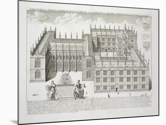 Bodleian Library, Oxford, from 'Oxonia Illustrata', Published 1675 (Engraving)-David Loggan-Mounted Giclee Print