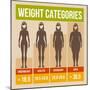 Body Mass Index Retro Poster-In-Finity-Mounted Premium Giclee Print