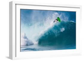 Bodyboarding at Banzai Pipeline, North Shore, Oahu, Hawaii-Mark A Johnson-Framed Photographic Print