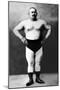 Bodybuilder in Hands on Hips Pose-null-Mounted Art Print