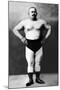 Bodybuilder in Hands on Hips Pose-null-Mounted Art Print