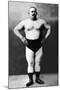 Bodybuilder in Hands on Hips Pose-null-Mounted Art Print