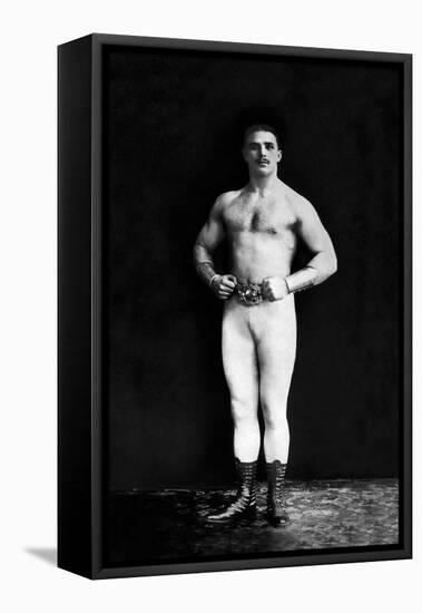 Bodybuilder in Leotard and Boots-null-Framed Stretched Canvas