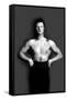 Bodybuilder in Pants with Bared Torso-null-Framed Stretched Canvas