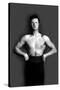 Bodybuilder in Pants with Bared Torso-null-Stretched Canvas