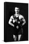 Bodybuilder in Sash-null-Framed Stretched Canvas