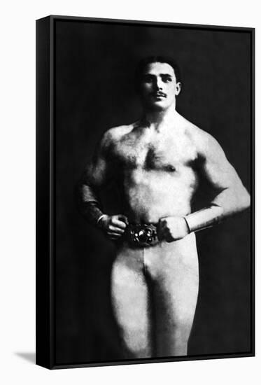 Bodybuilder in Tights-null-Framed Stretched Canvas