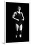 Bodybuilder in Wrestling Outfit and Knee Pads-null-Framed Art Print