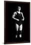 Bodybuilder in Wrestling Outfit and Knee Pads-null-Framed Art Print
