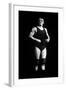 Bodybuilder in Wrestling Outfit and Knee Pads-null-Framed Art Print