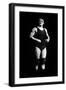 Bodybuilder in Wrestling Outfit and Knee Pads-null-Framed Art Print