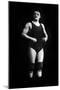 Bodybuilder in Wrestling Outfit and Knee Pads-null-Mounted Art Print