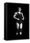 Bodybuilder in Wrestling Outfit and Knee Pads-null-Framed Stretched Canvas